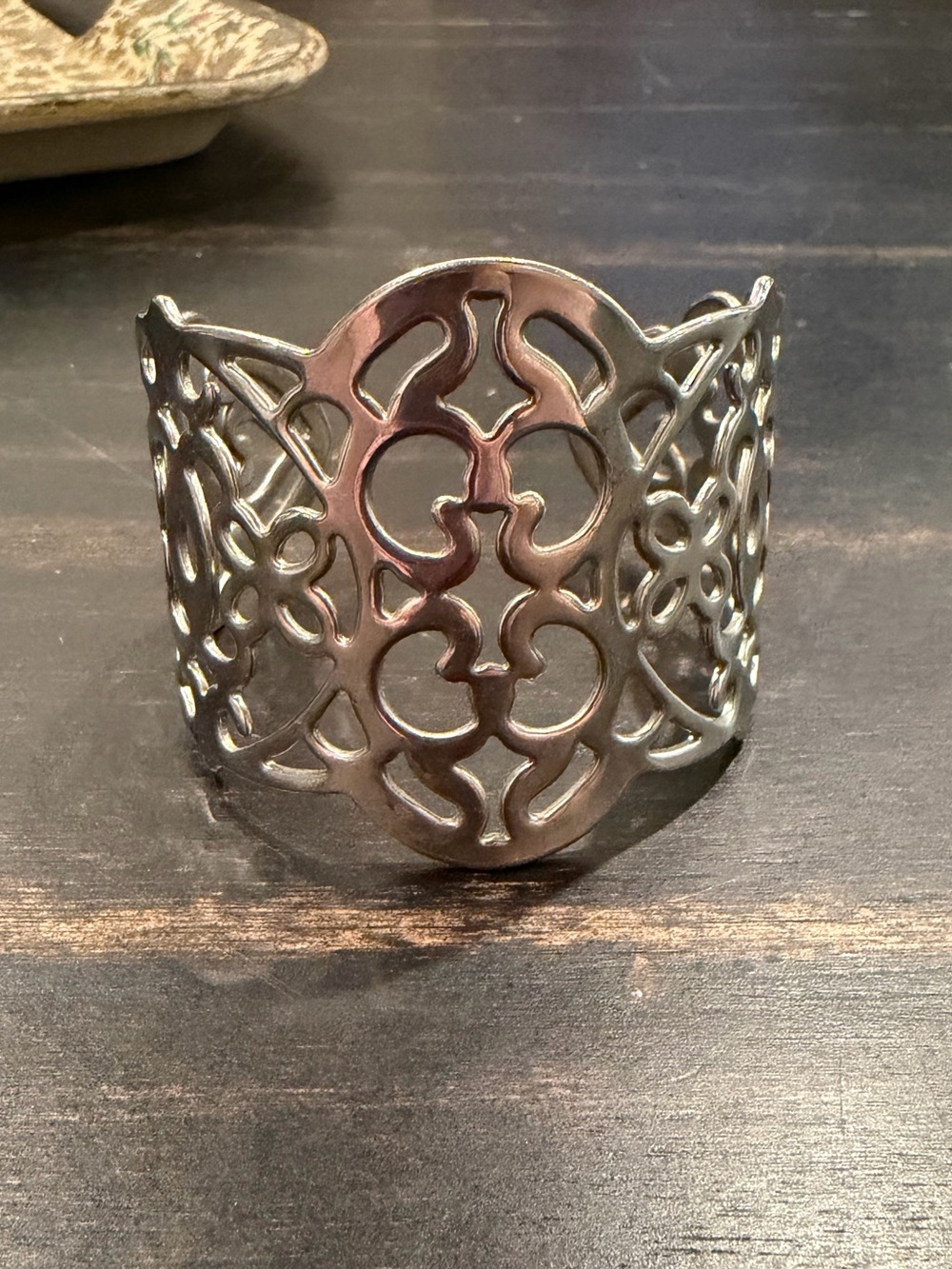 Silver filigree cuff bracelet